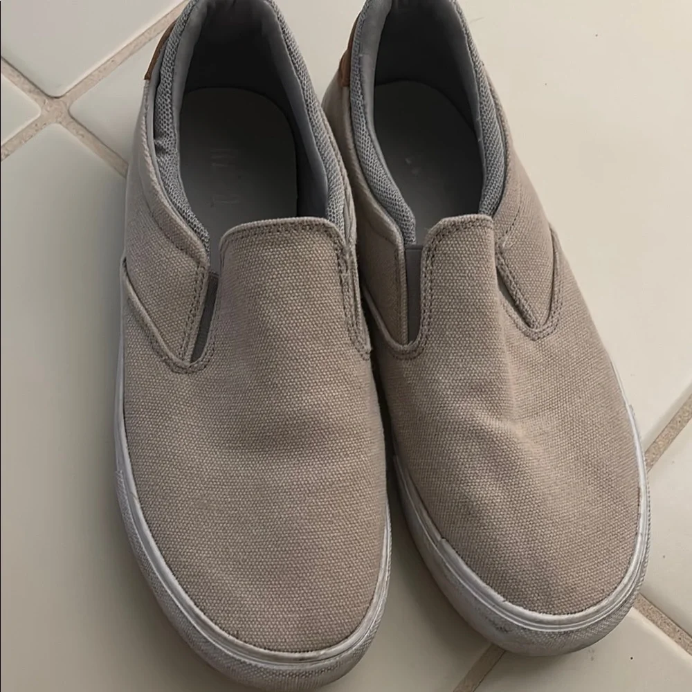 Beige Slip-On Canvas Sneakers